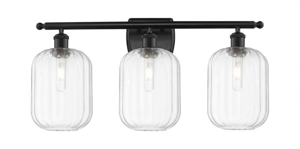 Preston Cylinder - 3 Light - 27 inch - Matte Black - Bath Vanity Light