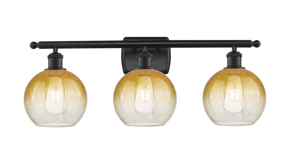 Brookhaven Globe - 3 Light - 28 inch - Matte Black - Bath Vanity Light