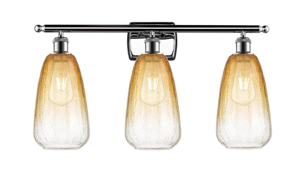 Brookhaven Almond - 3 Light - 26 inch - Polished Chrome - Bath Vanity Light