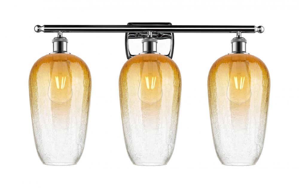 Brookhaven Flute - 3 Light - 27 inch - Polished Chrome - Bath Vanity Light