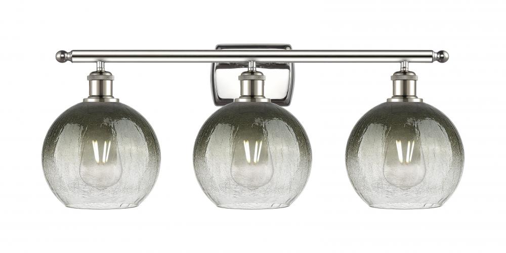 Brookhaven Globe - 3 Light - 28 inch - Polished Nickel - Bath Vanity Light