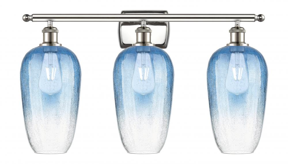 Brookhaven Flute - 3 Light - 27 inch - Polished Nickel - Bath Vanity Light