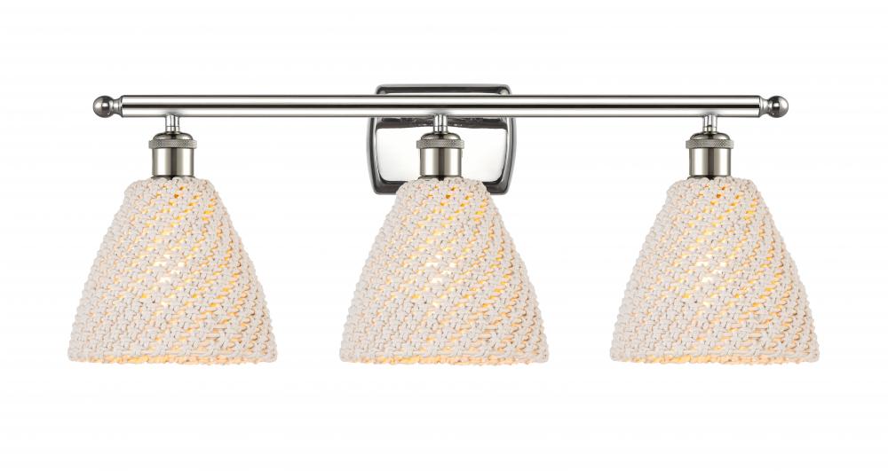 Bristol Natural - 3 Light - 28 inch - Polished Nickel - Bath Vanity Light