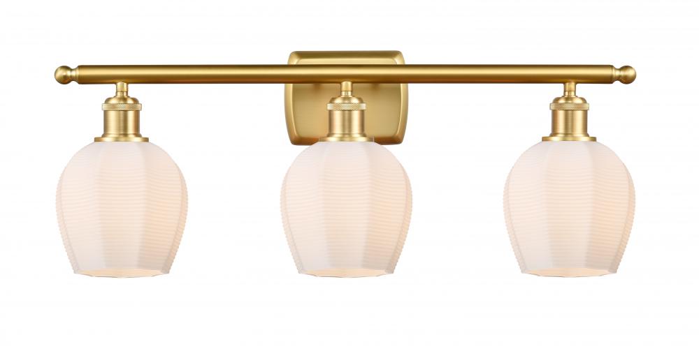 Norfolk - 3 Light - 26 inch - Satin Gold - Bath Vanity Light