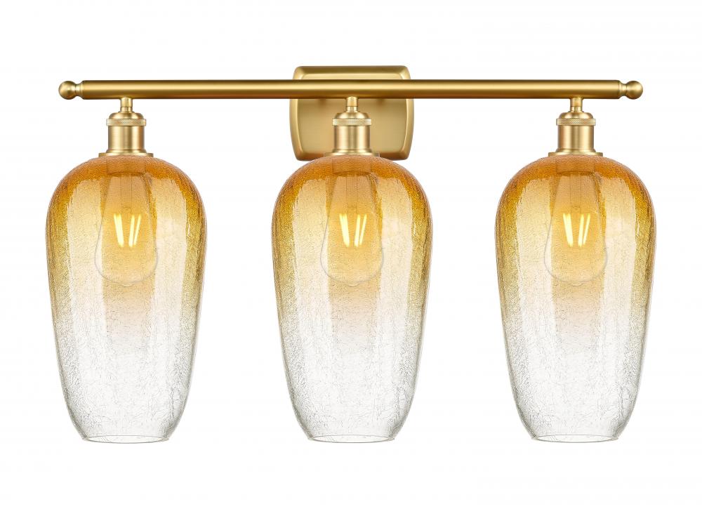 Brookhaven Flute - 3 Light - 27 inch - Satin Gold - Bath Vanity Light