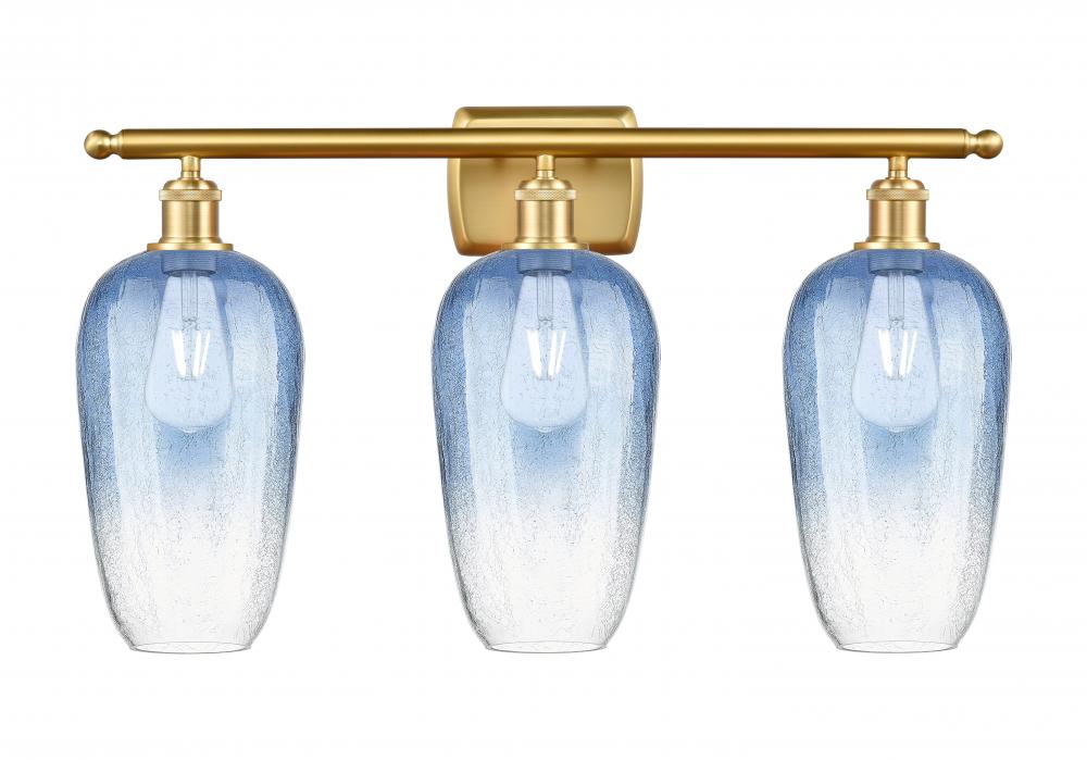 Brookhaven Flute - 3 Light - 27 inch - Satin Gold - Bath Vanity Light