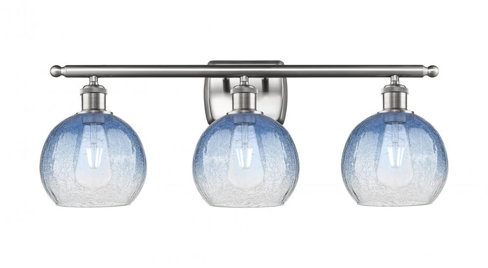 Brookhaven Globe - 3 Light - 28 inch - Brushed Satin Nickel - Bath Vanity Light