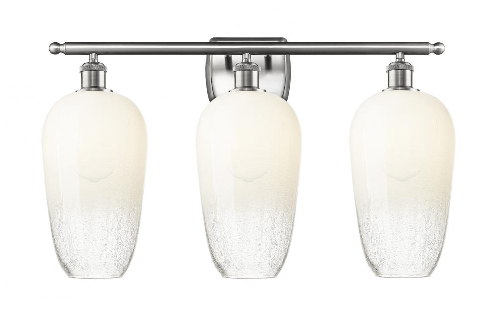 Brookhaven Flute - 3 Light - 27 inch - Brushed Satin Nickel - Bath Vanity Light