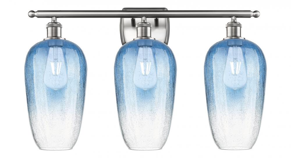 Brookhaven Flute - 3 Light - 27 inch - Brushed Satin Nickel - Bath Vanity Light