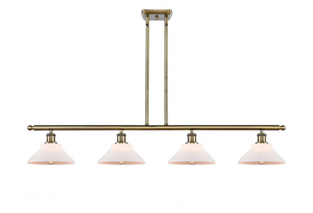 Orwell - 4 Light - 48 inch - Antique Brass - Stem hung - Island Light