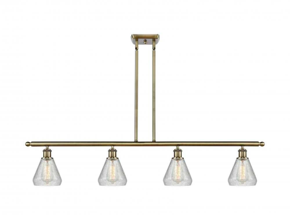 Conesus - 4 Light - 48 inch - Antique Brass - Stem hung - Island Light