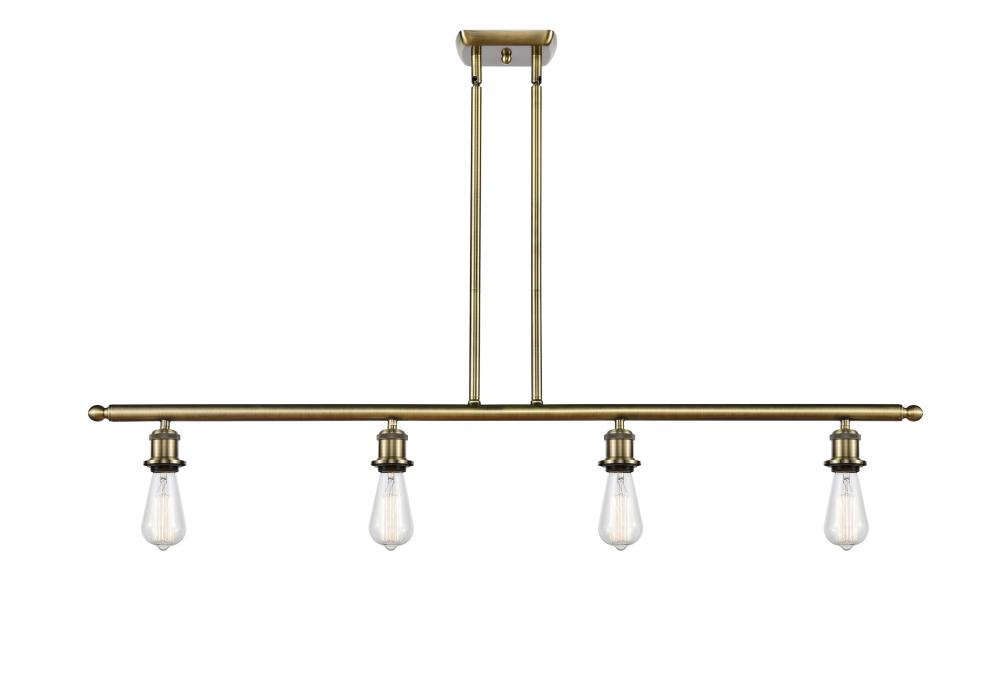Bare Bulb - 4 Light - 48 inch - Antique Brass - Stem hung - Island Light