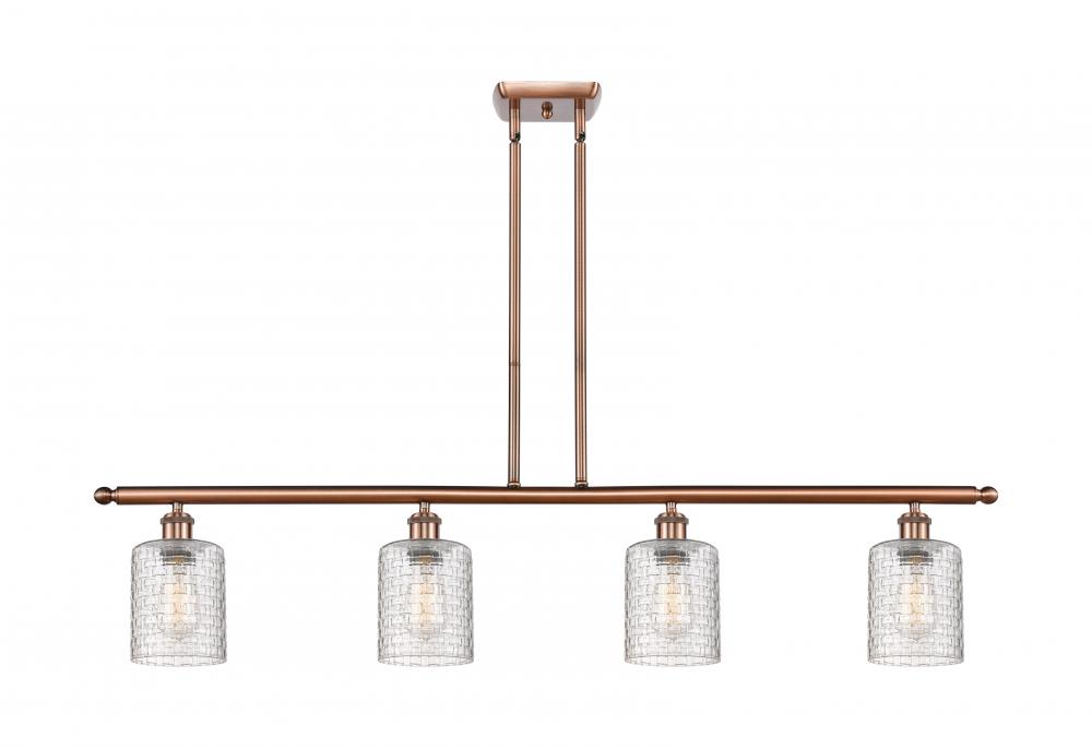 Cobbleskill - 4 Light - 48 inch - Antique Copper - Stem hung - Island Light