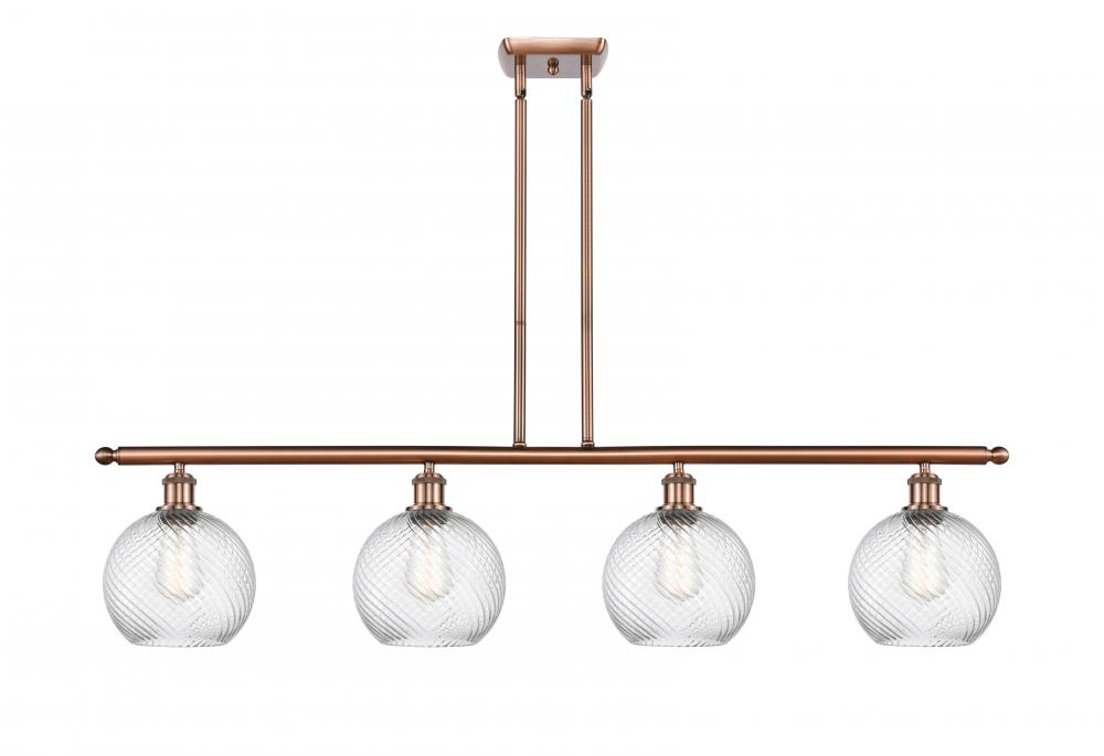 Twisted Swirl 4 Light Island Light part of the Ballston Collection