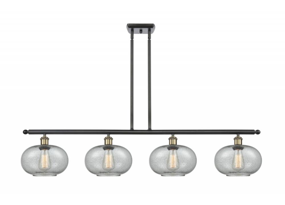 Gorham - 4 Light - 48 inch - Black Antique Brass - Stem hung - Island Light
