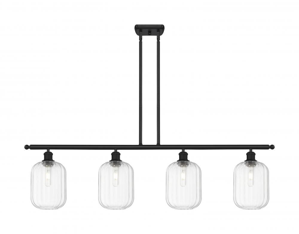 Preston Cylinder - 4 Light - 48 inch - Matte Black - Stem Hung - Island Light