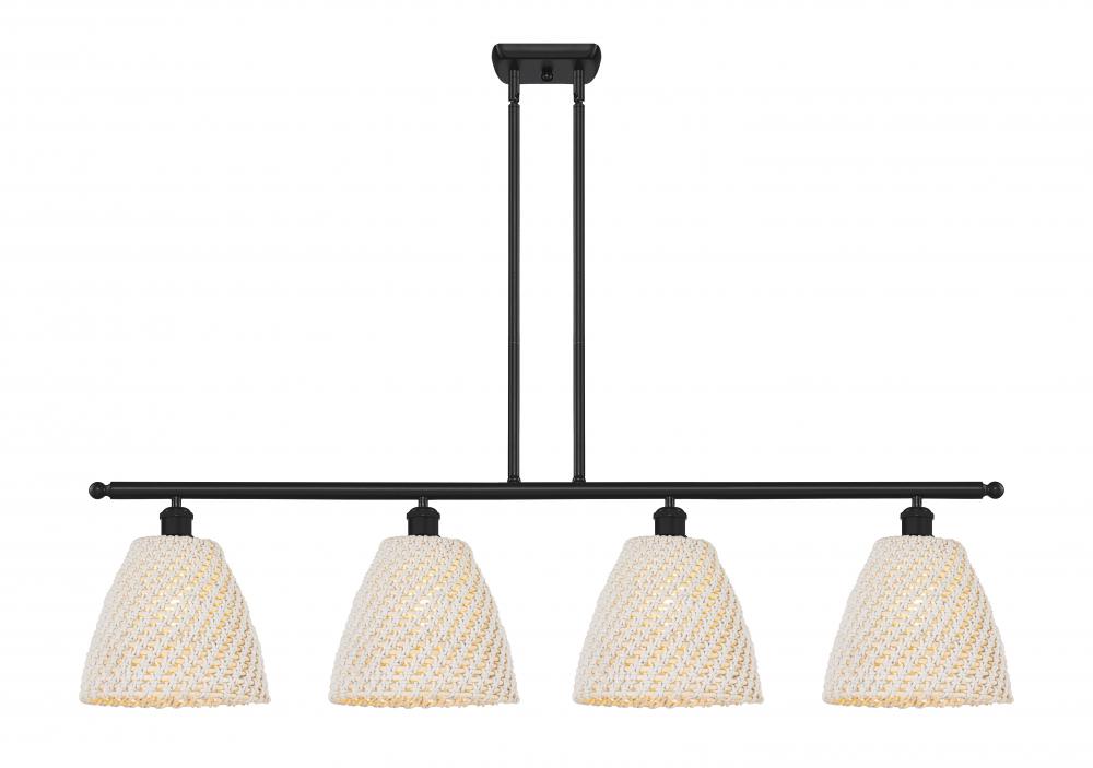 Bristol Natural - 4 Light - 48 inch - Matte Black - Cord hung - Island Light