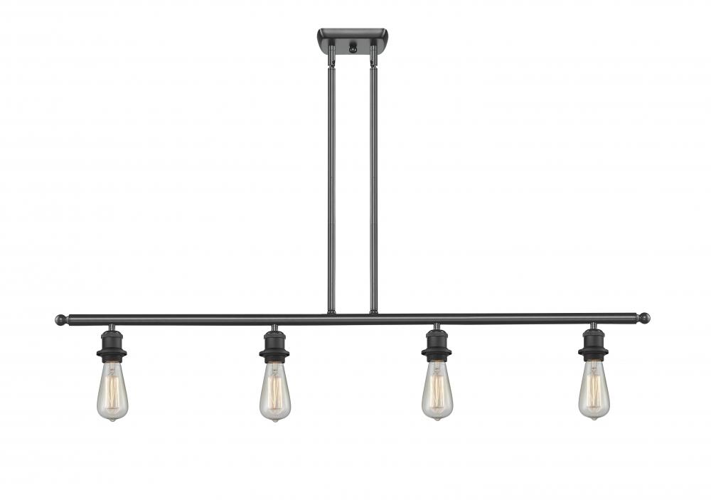 Bare Bulb - 4 Light - 48 inch - Matte Black - Stem hung - Island Light