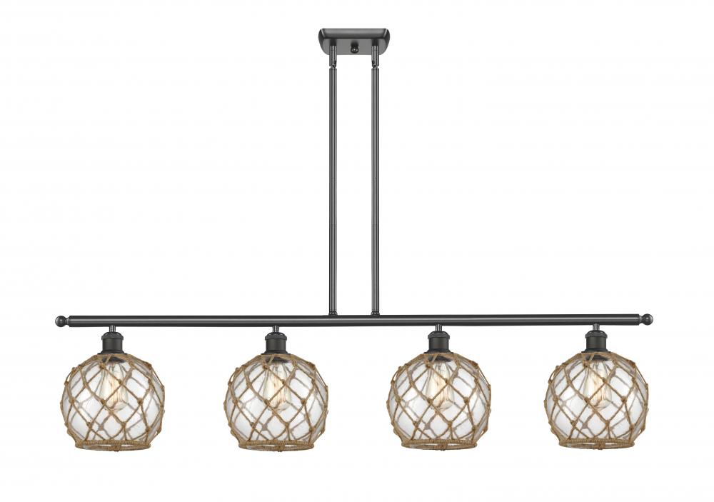Farmhouse Rope - 4 Light - 48 inch - Oil Rubbed Bronze - Stem hung - Island Light