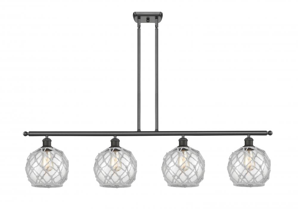 Farmhouse Rope - 4 Light - 48 inch - Oil Rubbed Bronze - Stem hung - Island Light