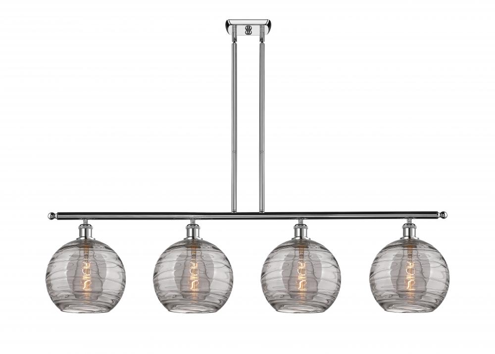 Athens Deco Swirl - 4 Light - 48 inch - Polished Chrome - Stem hung - Island Light