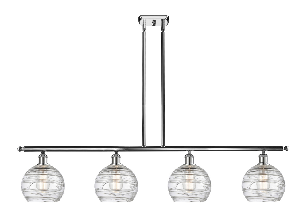 Athens Deco Swirl - 4 Light - 48 inch - Polished Chrome - Stem Hung - Island Light