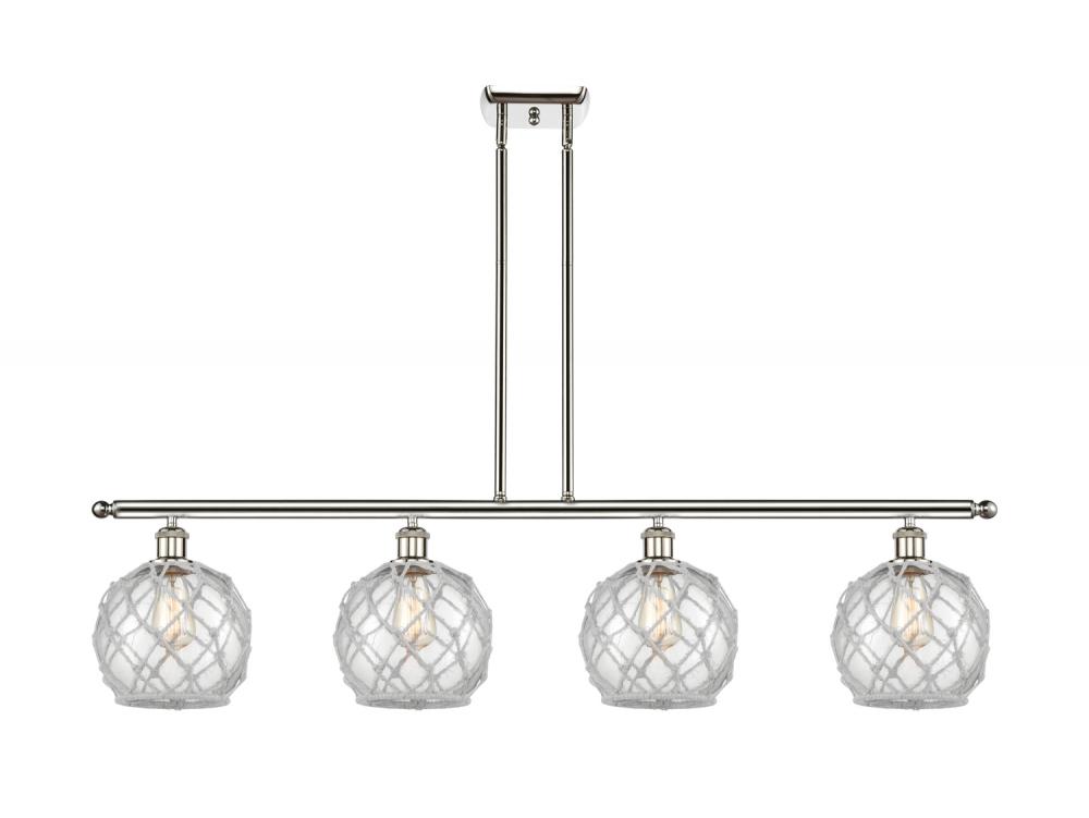 Farmhouse Rope - 4 Light - 48 inch - Polished Nickel - Stem hung - Island Light