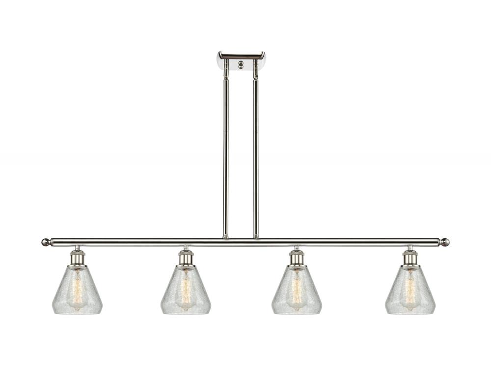 Conesus - 4 Light - 48 inch - Polished Nickel - Stem hung - Island Light