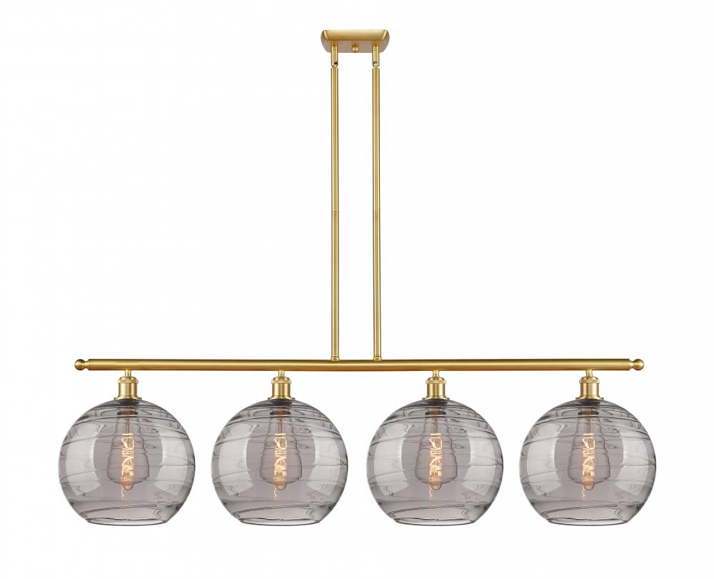 Athens Deco Swirl - 4 Light - 50 inch - Satin Gold - Stem hung - Island Light