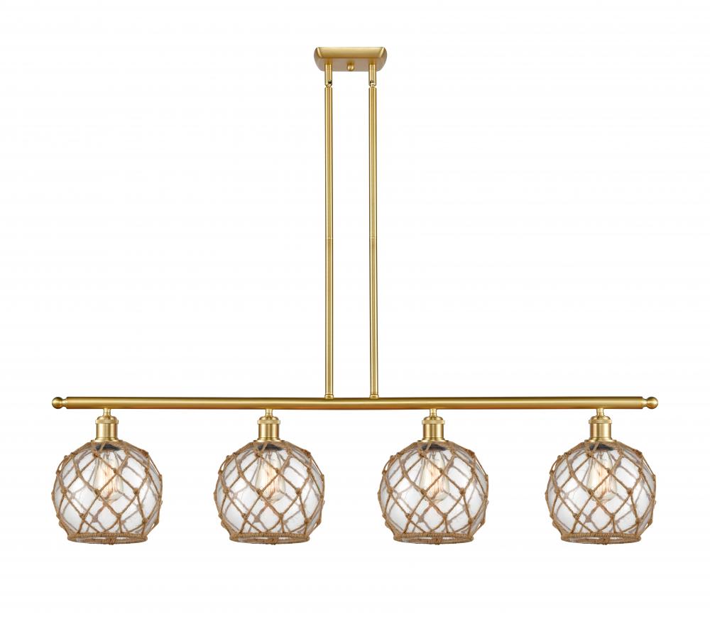 Farmhouse Rope - 4 Light - 48 inch - Satin Gold - Stem hung - Island Light