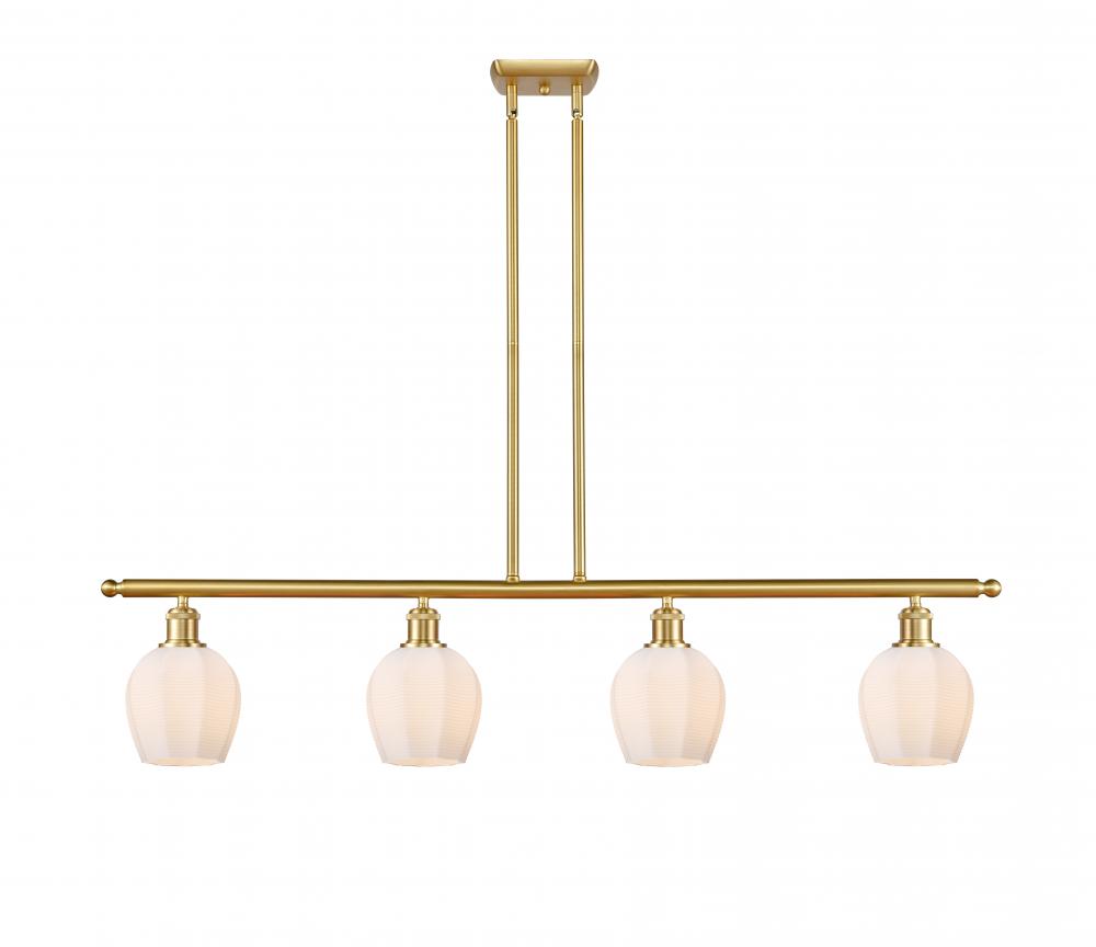 Norfolk - 4 Light - 48 inch - Satin Gold - Stem hung - Island Light