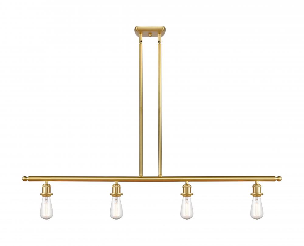 Bare Bulb - 4 Light - 48 inch - Satin Gold - Stem hung - Island Light