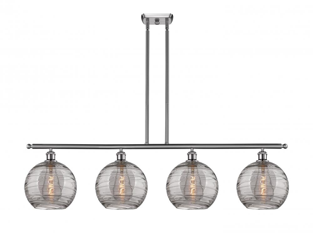 Athens Deco Swirl - 4 Light - 48 inch - Brushed Satin Nickel - Stem hung - Island Light