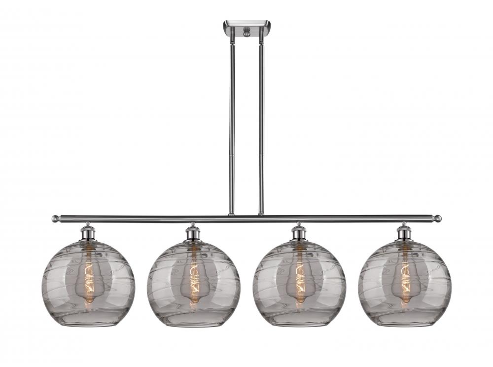 Athens Deco Swirl - 4 Light - 50 inch - Brushed Satin Nickel - Stem hung - Island Light