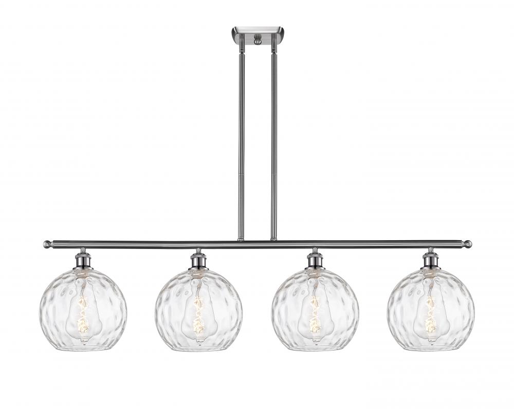 Athens Water Glass - 4 Light - 48 inch - Brushed Satin Nickel - Stem hung - Island Light