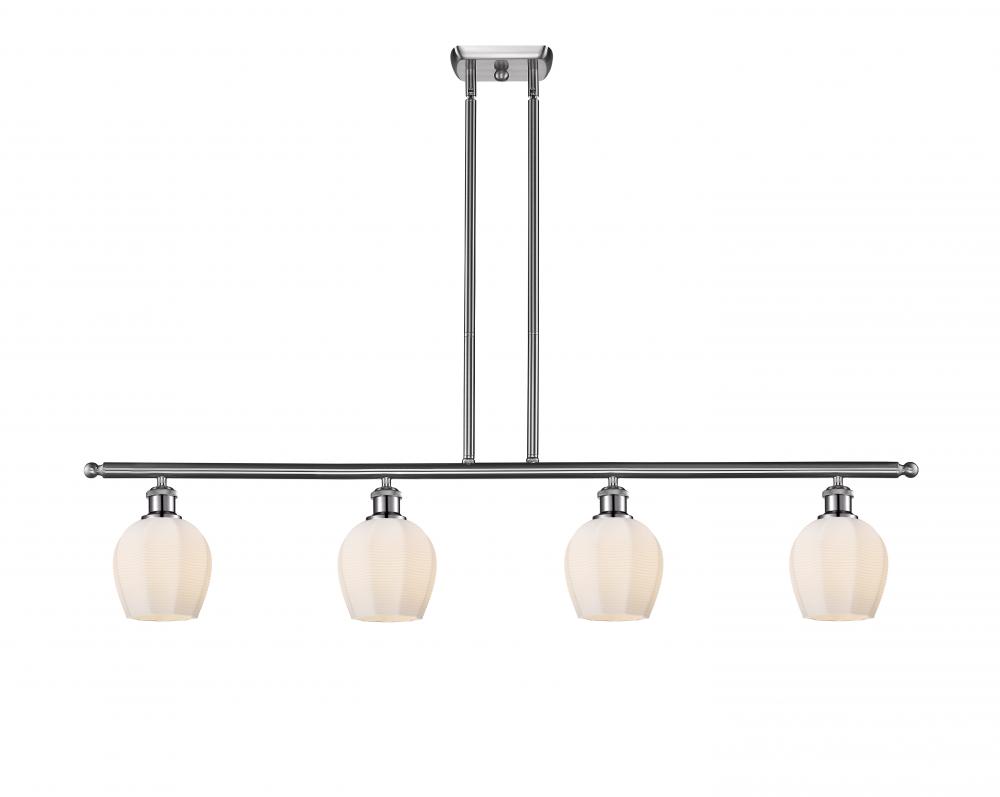 Norfolk - 4 Light - 48 inch - Brushed Satin Nickel - Stem hung - Island Light