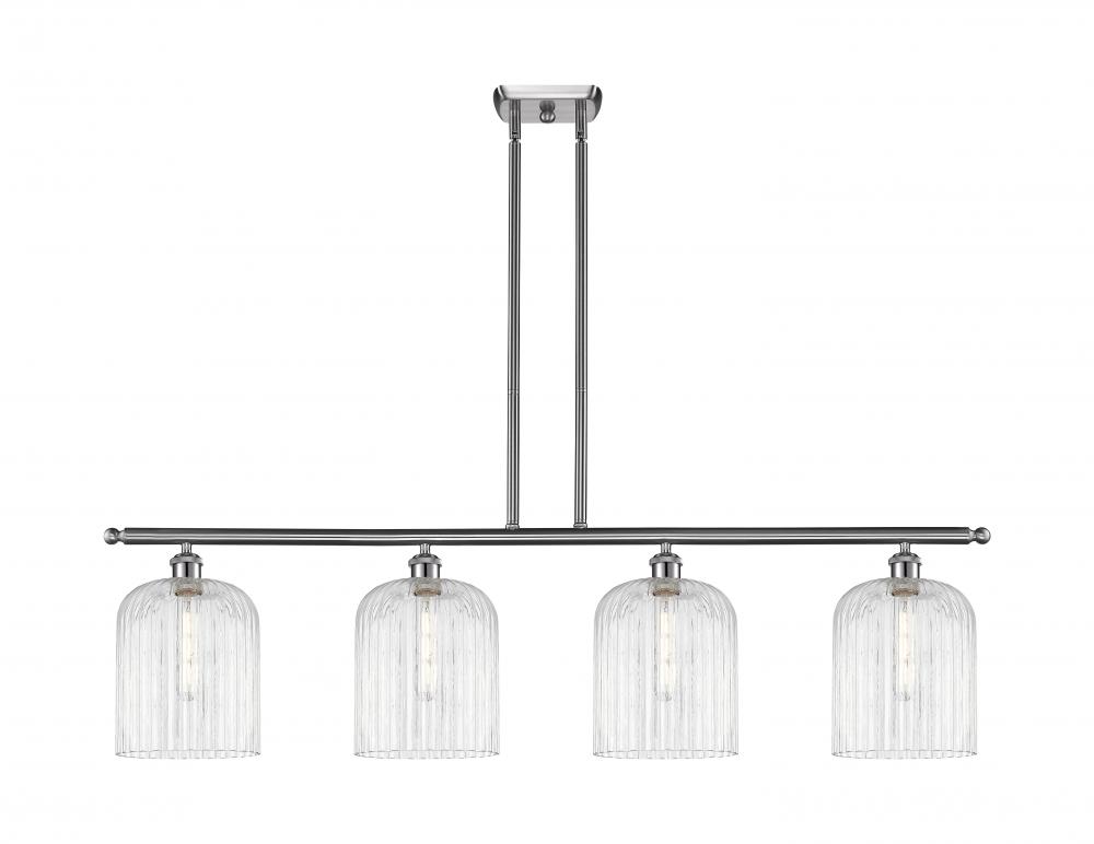 Bridal Veil - 4 Light - 48 inch - Brushed Satin Nickel - Stem hung - Island Light