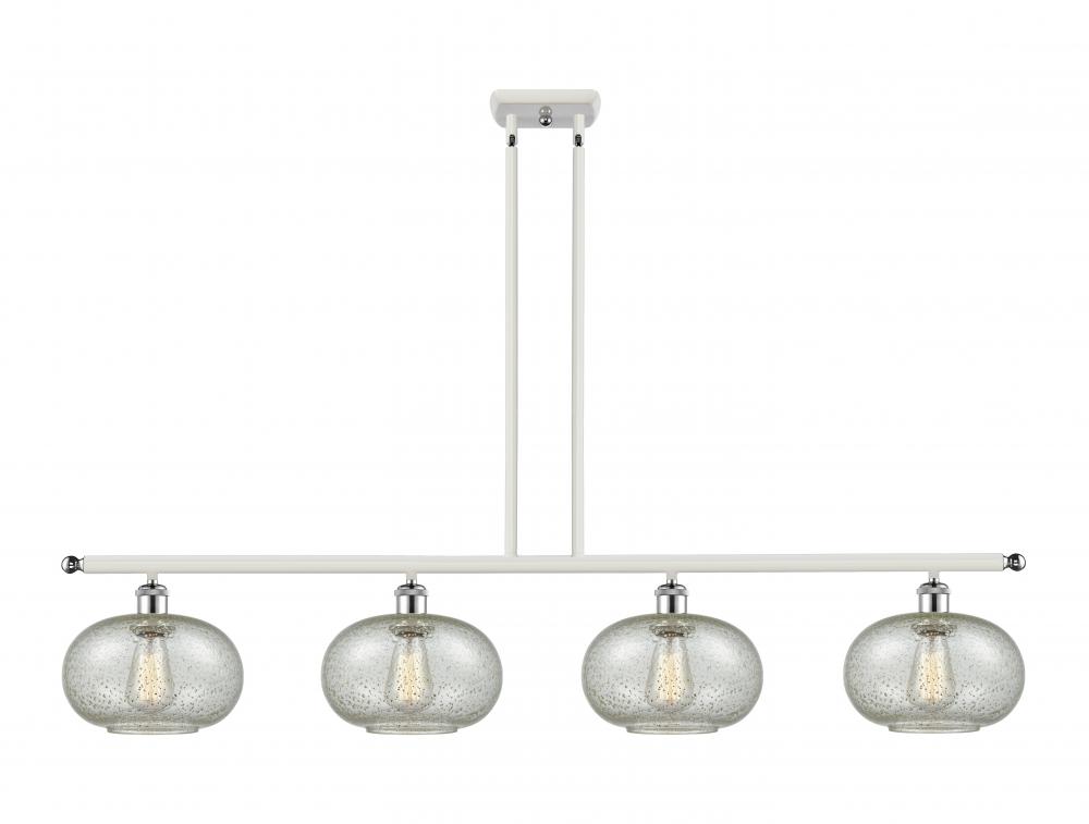 Gorham - 4 Light - 48 inch - White Polished Chrome - Stem hung - Island Light