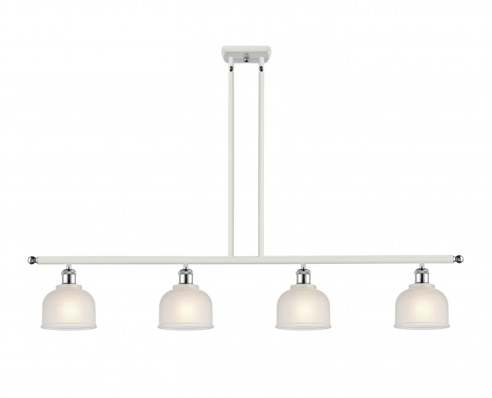 Dayton - 4 Light - 48 inch - White Polished Chrome - Stem hung - Island Light