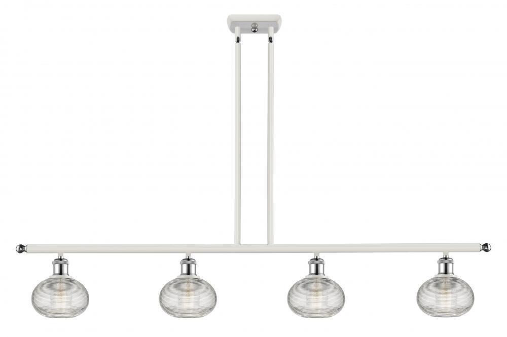 Ithaca - 4 Light - 48 inch - White Polished Chrome - Stem hung - Island Light