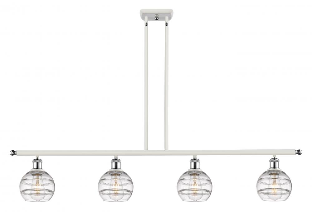 Rochester - 4 Light - 48 inch - White Polished Chrome - Stem hung - Island Light