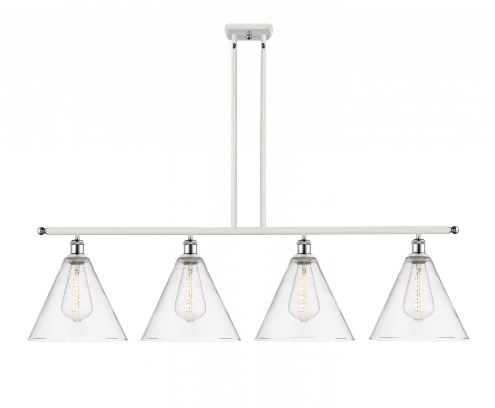Berkshire - 4 Light - 50 inch - White Polished Chrome - Stem hung - Island Light