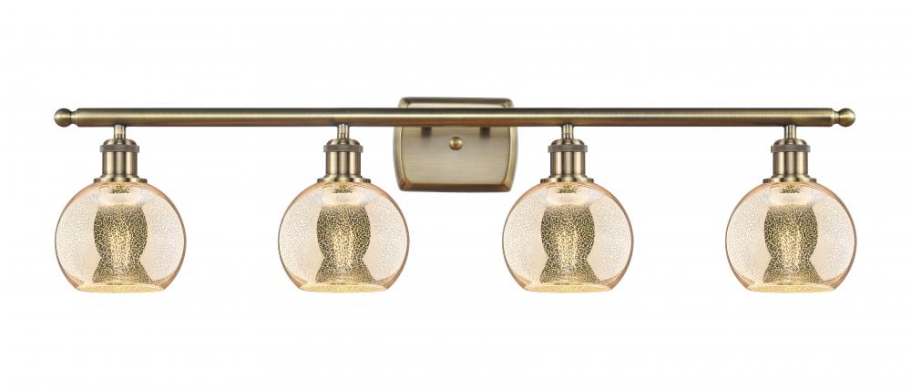 Athens - 4 Light - 36 inch - Antique Brass - Bath Vanity Light