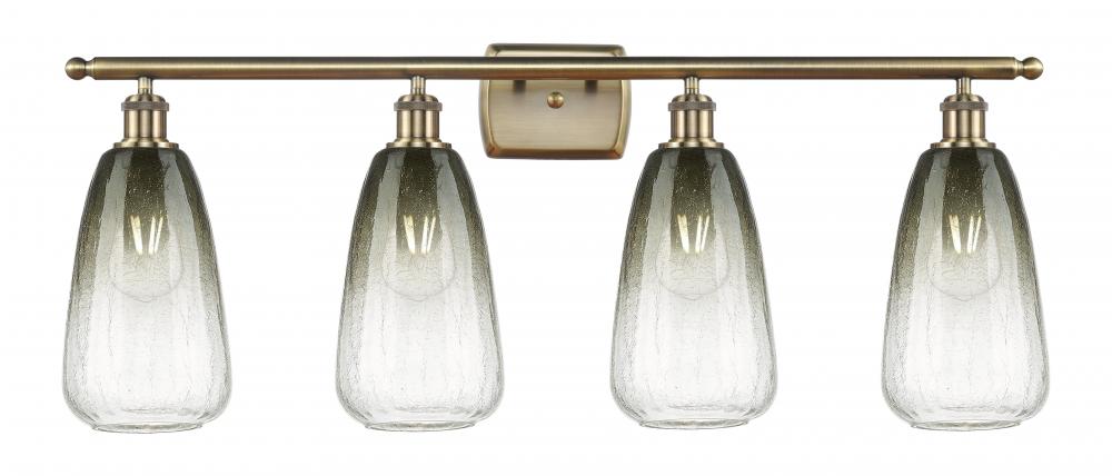 Brookhaven Almond - 4 Light - 36 inch - Antique Brass - Bath Vanity Light