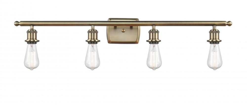 Bare Bulb - 4 Light - 36 inch - Antique Brass - Bath Vanity Light