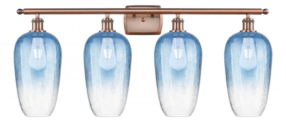 Brookhaven Flute - 4 Light - 37 inch - Antique Copper - Bath Vanity Light