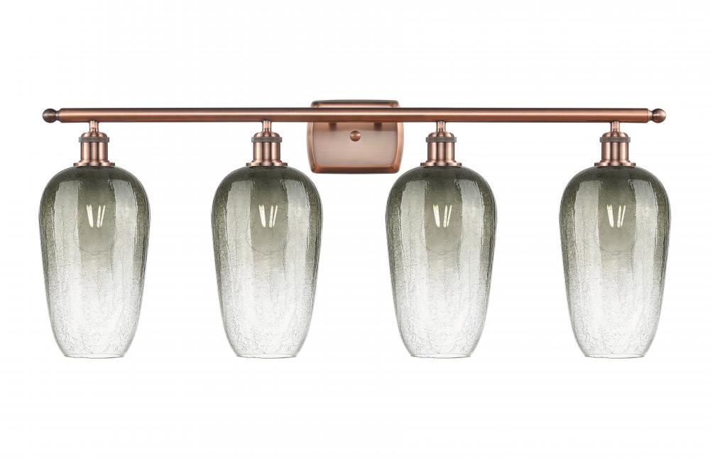 Brookhaven Flute - 4 Light - 37 inch - Antique Copper - Bath Vanity Light