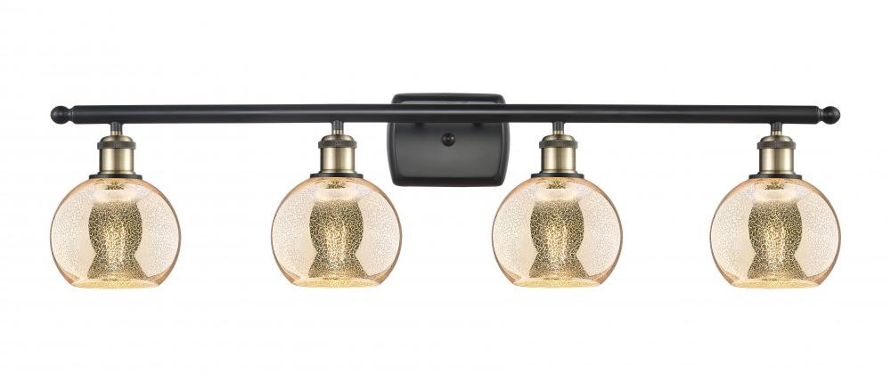 Athens - 4 Light - 36 inch - Black Antique Brass - Bath Vanity Light