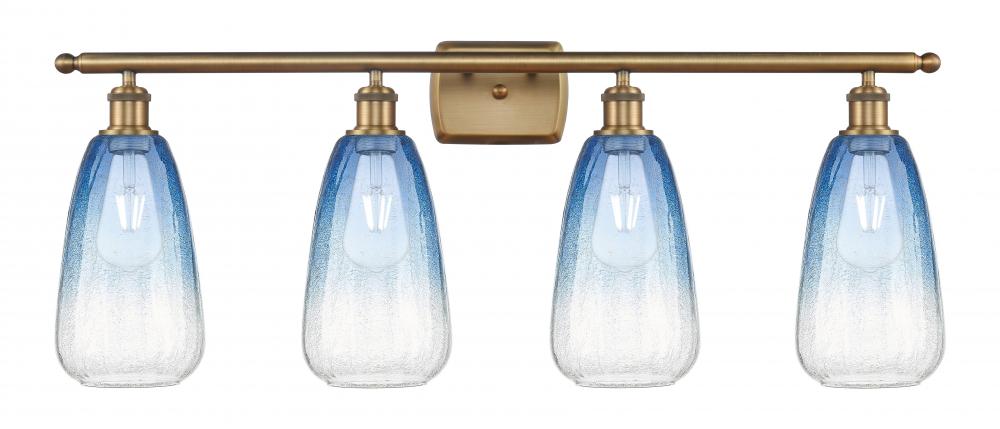 Brookhaven Almond - 4 Light - 36 inch - Brushed Brass - Bath Vanity Light