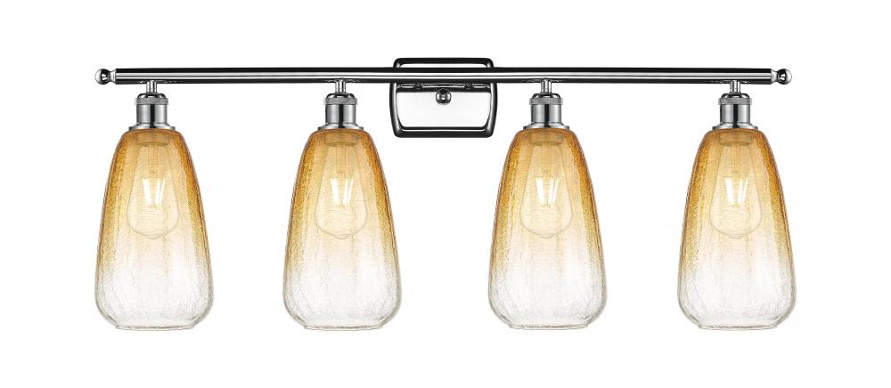Brookhaven Almond - 4 Light - 36 inch - Polished Chrome - Bath Vanity Light